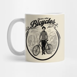 Hipsters riding bicycle since 1903 Mug